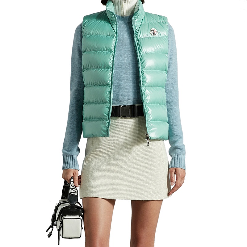 商品Moncler|Moncler/蒙克莱 22年秋冬新款 Ghany系列 女士玉绿色无袖羽绒服马甲H20931A525006895081B,价格¥5848,第3张图片详细描述