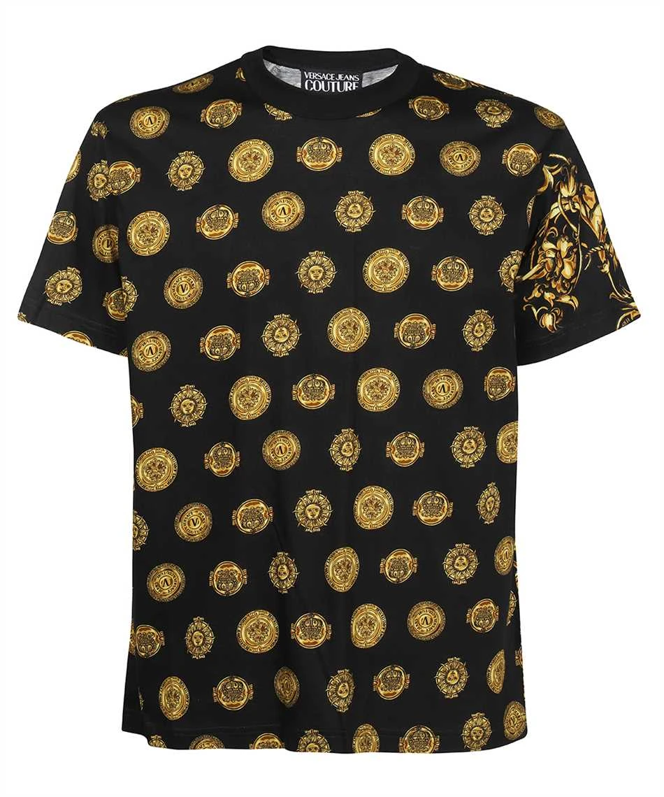 商品[国内直发] Versace|VERSACE JEANS 男士黑色棉质半袖T恤 72GAH6R1-JS064-G89,价格¥1389,第1张图片详细描述