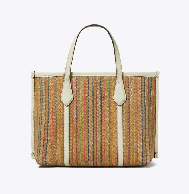 商品Tory Burch|汤丽伯奇女士PERRY 小号条纹三重隔层帆布托特包148574-960（香港仓发货）,价格¥2525,第20张图片详细描述