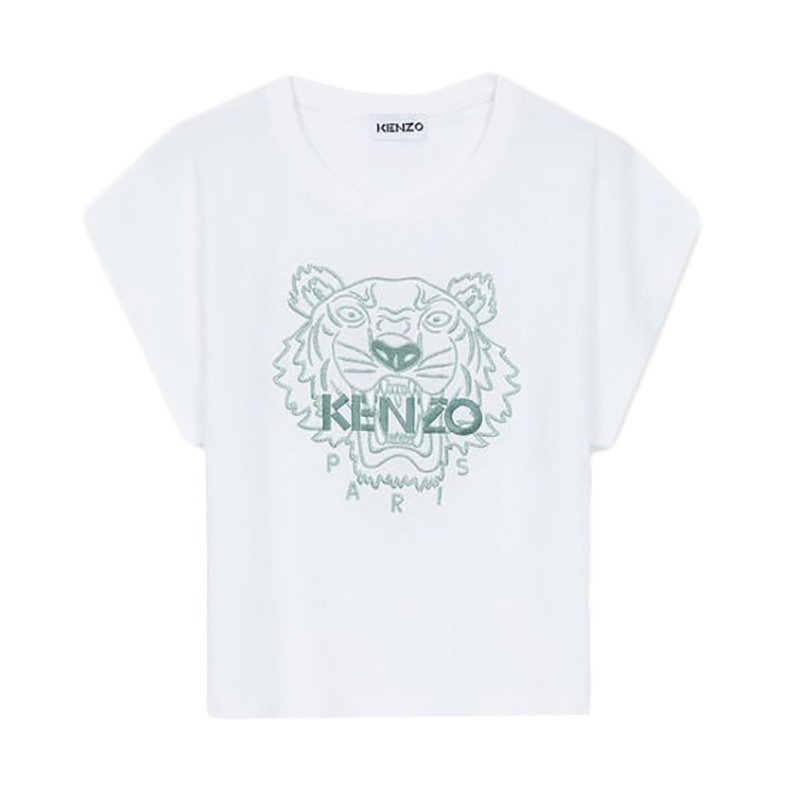 商品Kenzo|【现货】高田贤三 女士白色虎头棉质T恤（5色可选）,价格¥707,第4张图片详细描述
