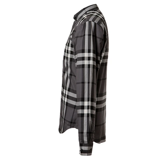 商品Burberry|Burberry 博柏利 男装炭灰色长袖棉质衬衫3819289,价格¥1294,第7张图片详细描述