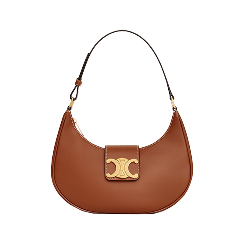 商品Celine|赛琳 23新款 AVA TRIOMPHE女士黑色小牛皮金属饰面腋下包 114493DGQ.38NO,价格¥15540,第7张图片详细描述