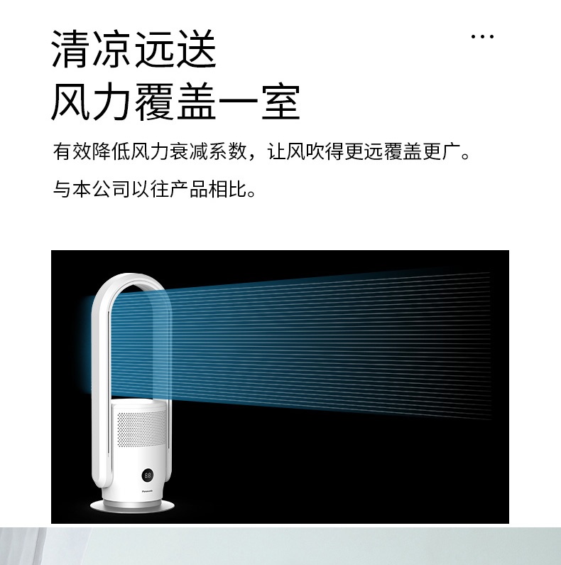 商品[国内直发] Panasonic|Panasonic/松下无叶风扇家用超静音节能台立式�空气净化循环扇落地冷暖电塔扇DS-PL2023cwc,价格¥2019,第6张图片详细描述