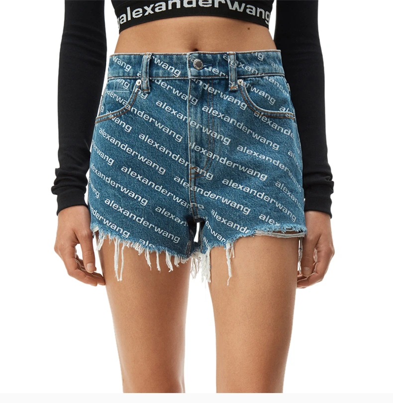商品[国内直发] Alexander Wang|ALEXANDER WANG 浅蓝色女士短裤 4DC1214897-460,价格¥1858,第5张图片详细描述
