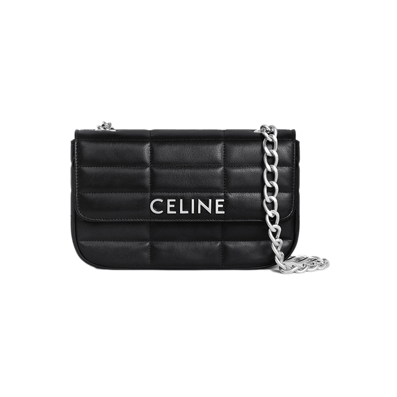 商品Celine|赛琳 23新款 男士黑色绗缝山羊皮单肩链条包,价格¥21957,第3张图片详细描述