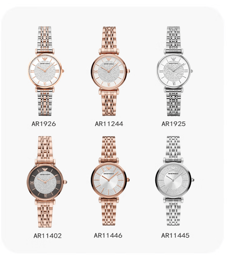 商品[国内直发] Emporio Armani|Armani阿玛尼机械满天星手表女士 玫瑰金腕表AR60049,价格¥2010,第10张图片详细描述