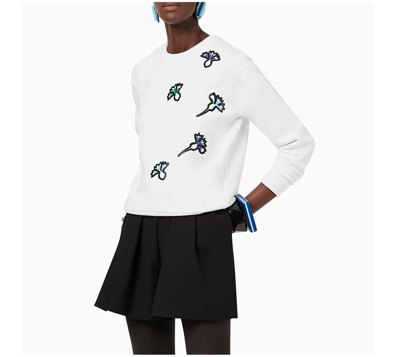 商品Emporio Armani|EMPORIO ARMANI白色女士卫衣/帽衫6K2M6J-2JYPZ-0100,价格¥1265,第2张图片详细描述