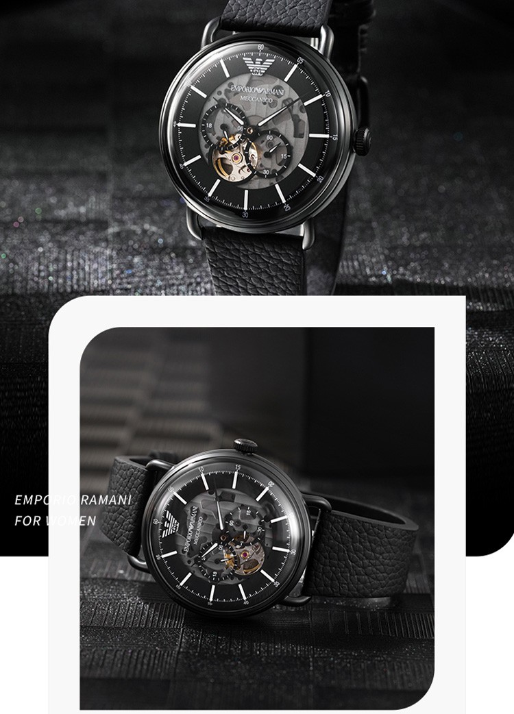 商品[国内直发] Emporio Armani|Armani阿玛尼黑武士手表男士 潮流机械表AR60028,价格¥1526,第4张图片详细描述