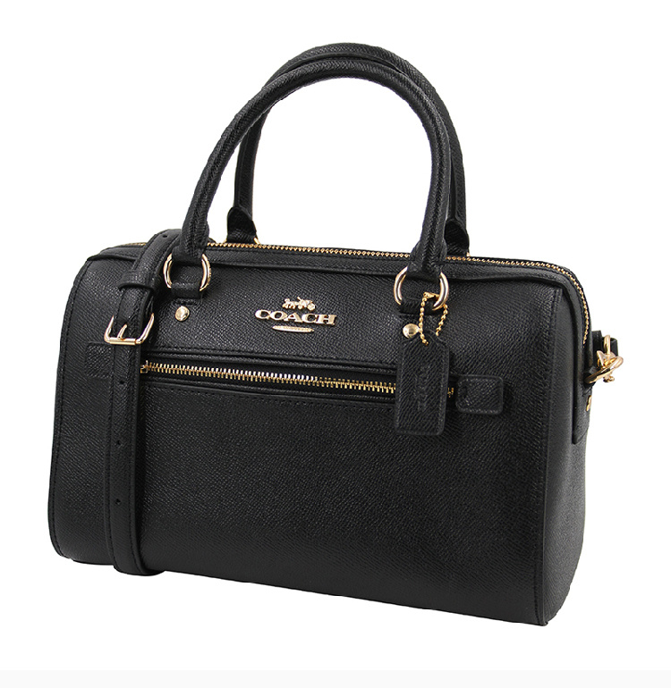 商品Coach|COACH 蔻驰 Rowan 27 时尚手提波士顿包 黑色皮革女士单肩包 F79946IMBLK,价格¥1101,第8张图片详细描述