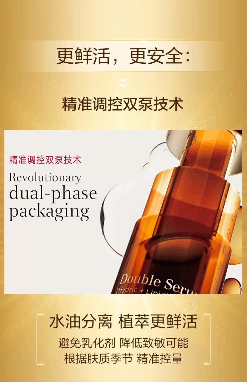 商品Clarins|娇韵诗双萃精华30ml/50ml/75ml/100ml抗初老淡纹修护紧致毛孔精华液,价格¥765,第5张图片详细描述