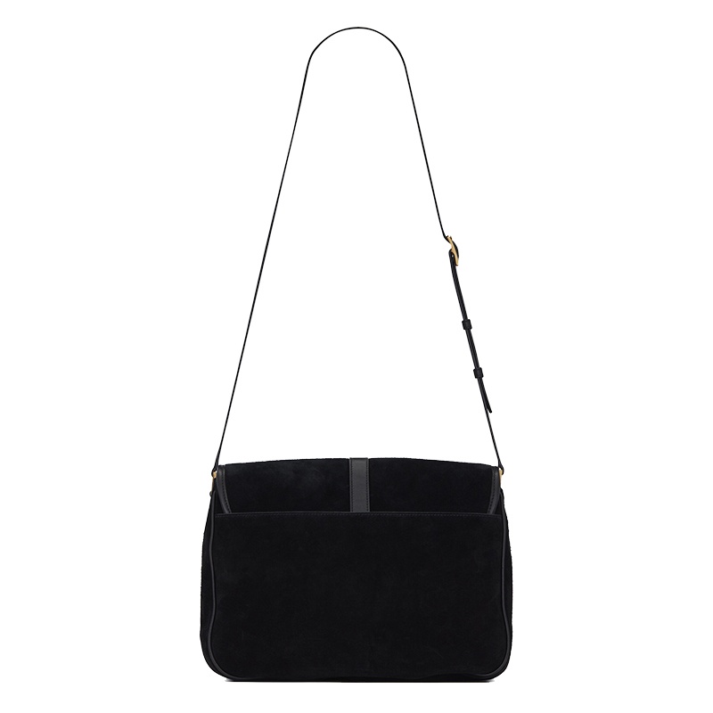 商品Yves Saint Laurent|SAINT LAURENT PARIS/圣罗兰 新款SORBONNE系列 黑色复古绒面革和皮革翻盖斜跨单肩包 6347910UDZW1000,价格¥13417,第3张图片详细描述