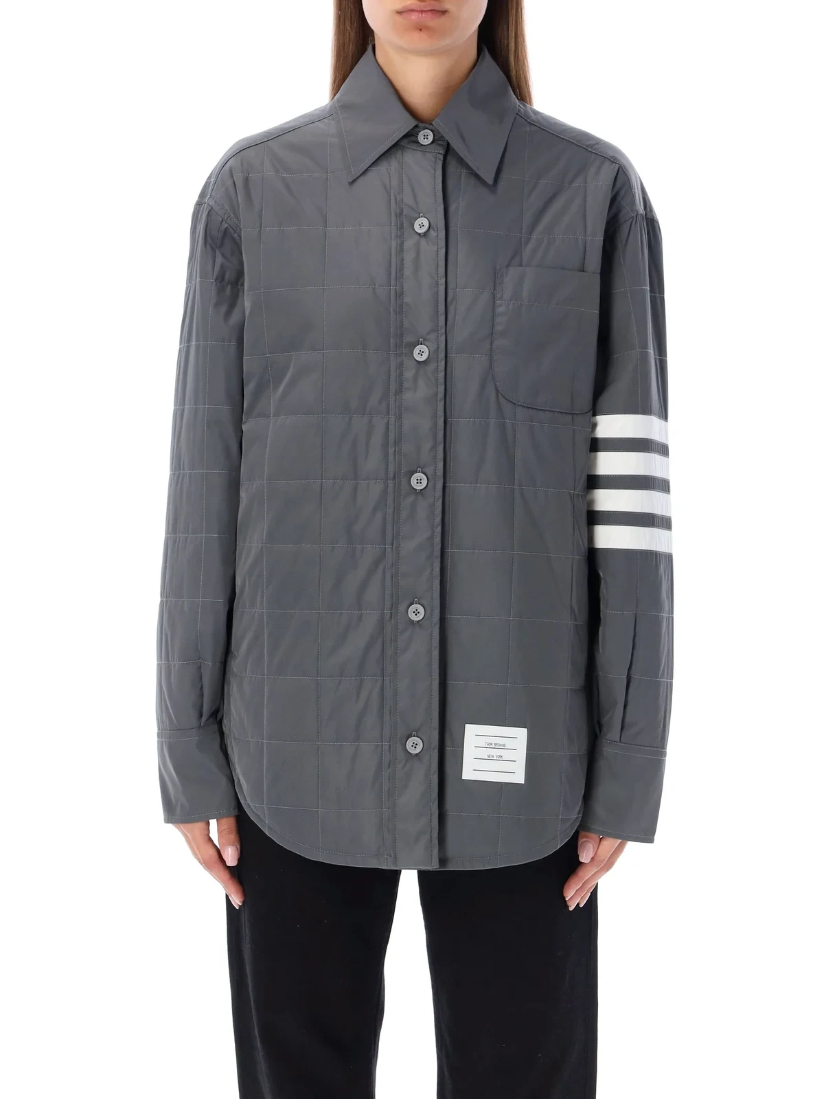 商品[国内直发] Thom Browne|THOM BROWNE 女士灰色长袖衬衫 FLD008X-07259-035,价格¥11653,第1张图片详细描述