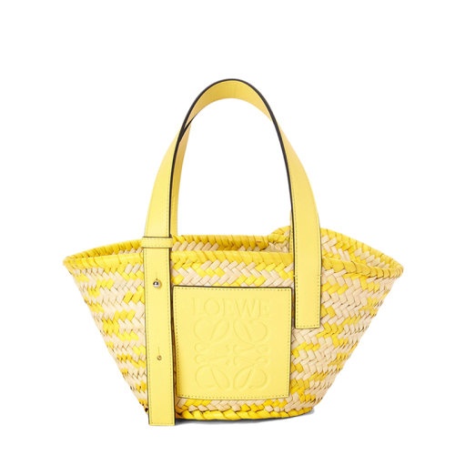 商品Loewe|【包税】LOEWE/罗意威 22新款Basket系列 女士小号自然色/柠檬色棕榈叶编织牛皮革手柄篮子手提包A223S93X18-2889,价格¥3941,第6张图片详细描述