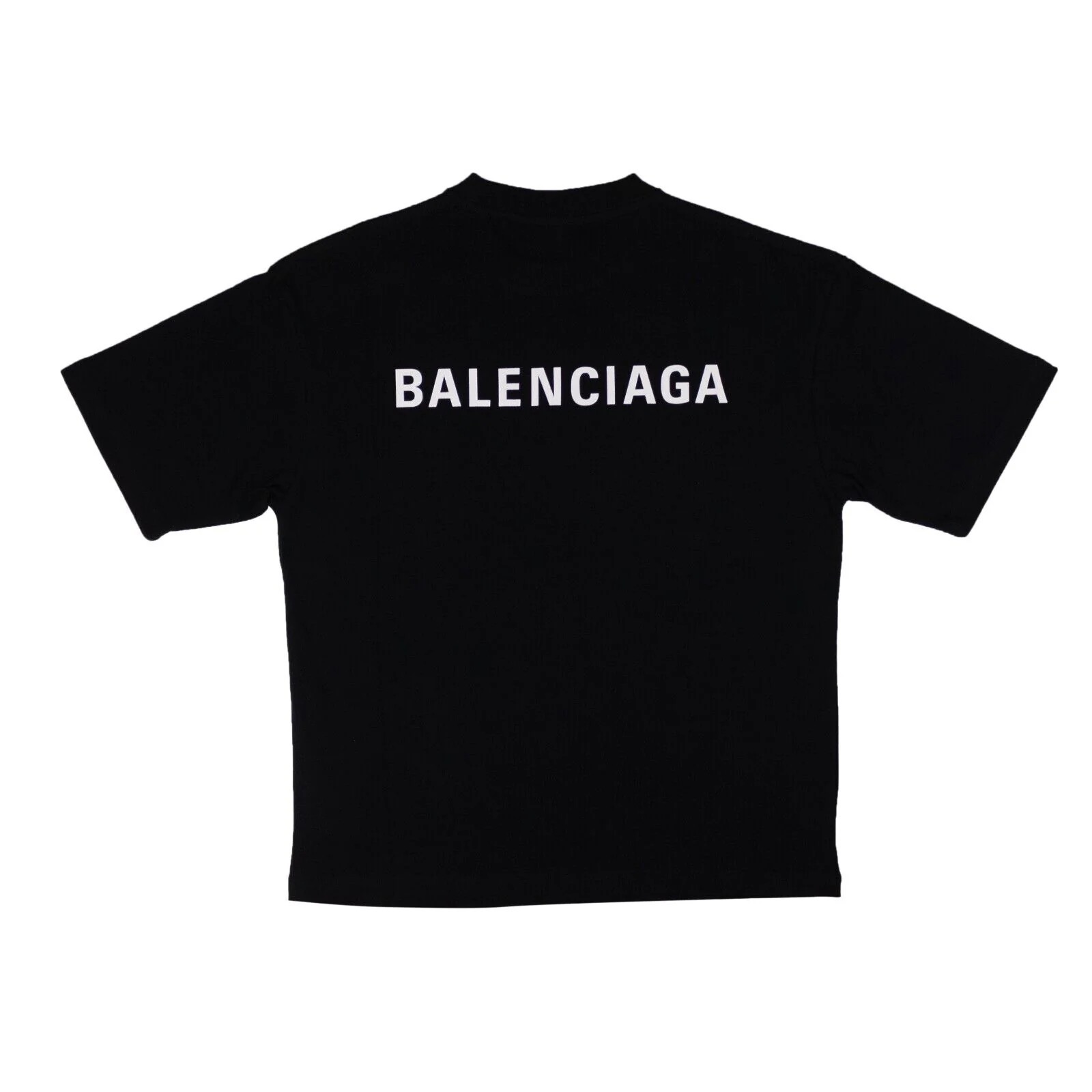 商品Balenciaga|BALENCIAGA Black Logo Cotton Large Fit T-Shirt,价格¥3534,第5张图片详细描述