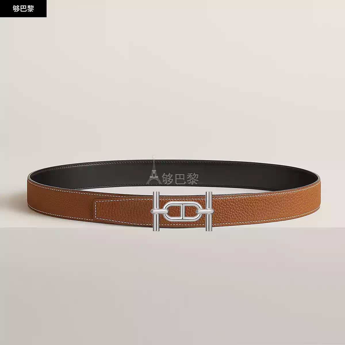 商品Hermes|【预售】 爱马仕 25春夏 男士 腰带 Boucle de ceinture Ancre & Cuir de ceinture réversible 32 mm H011667UK05 | H073967CAAA ,价格¥8097,第4张图片详细描述