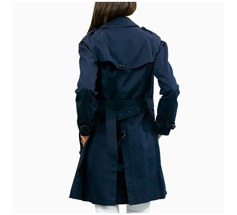 商品[国内直发] Burberry|BURBERRY 海军蓝色女士风衣 3946321,价格¥12276,第6张图片详细描述