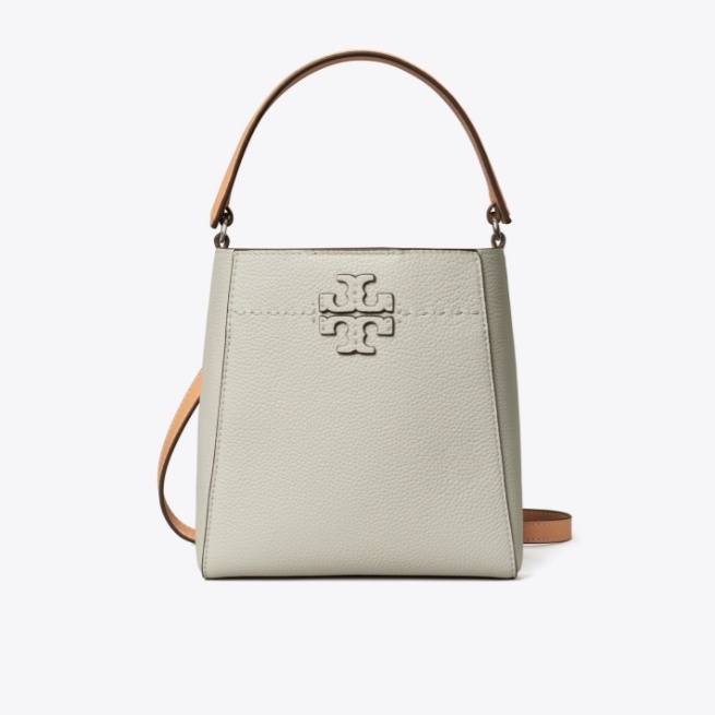 商品[国内直发] Tory Burch|汤丽柏琦女款双T字形挑缝线可调节可拆卸肩带荔枝纹皮革 水桶包单肩斜挎手提包 小号 女款,价格¥2737,第2张图片详细描述