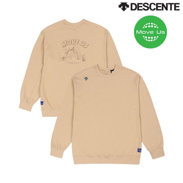 商品DESCENTE|【享贝家】DESCENTE 迪桑特[MOVE US]纯色休闲长袖卫衣米色SM313UHT86（现采购商品，下单后12天内发货）,价格¥468,第3张图片详细描述