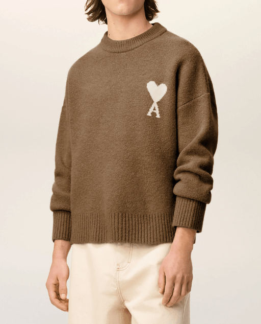 商品AMI|【秋冬新品】AMI 男女同款ADC羊驼毛混纺云朵毛衣 爱心毛衣（香港仓发货）,价格¥3319,第3张图片详细描述