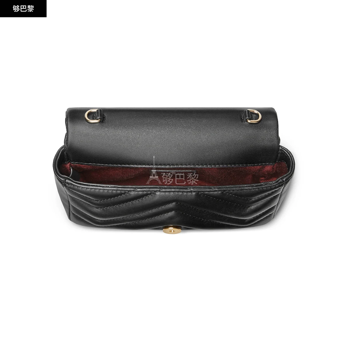 商品Gucci|【预售】 古驰 25春夏 女士 单肩包 GG Marmont系列迷你肩背包 841290 AAFAX 1000 ,价格¥11034,第3张图片详细描述