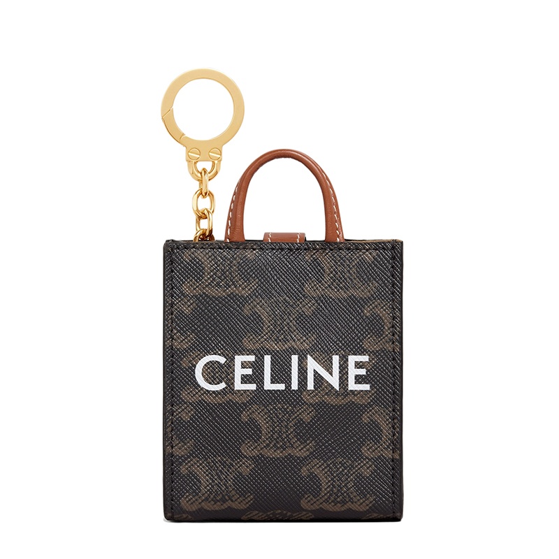 商品Celine|CELINE/赛琳    女士凯旋老花涂层帆布配皮MICRO竖款CABAS手袋零钱包,价格¥3557,第2张图片详细描述
