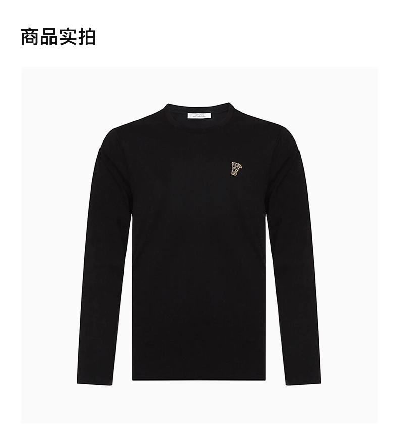 商品Versace|VERSACE 黑色男士T恤 V800491R-VJ00180-V9001,价格¥440,第4张图片详细描述