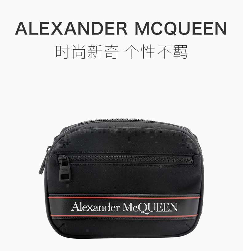 商品Alexander McQueen|ALEXANDER MCQUEEN 黑色男士腰包 625512-HV2AB-1083,价格¥2306,第4张图片详细描述