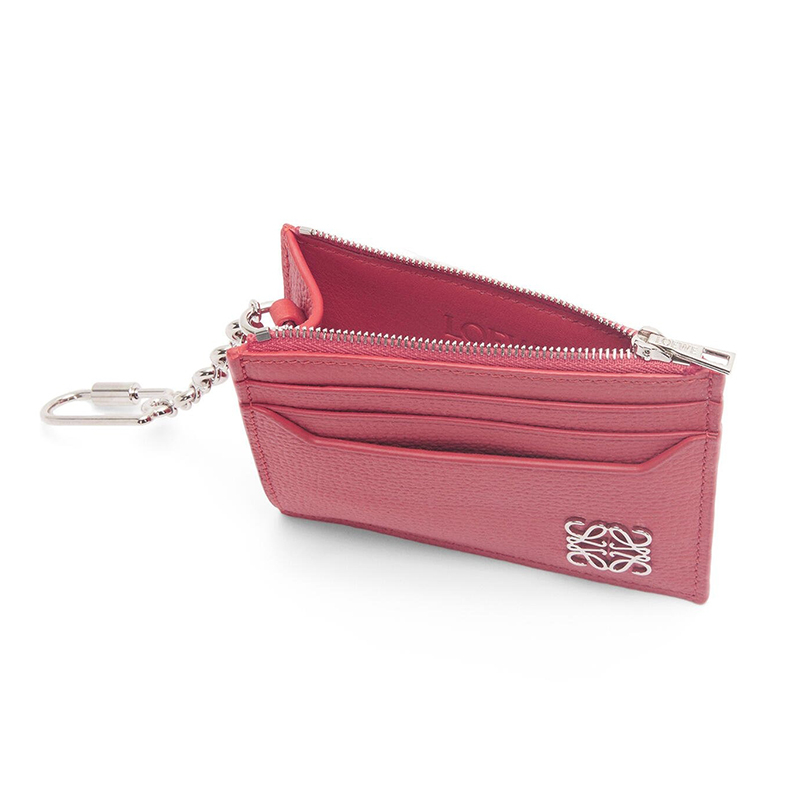 商品Loewe|LOEWE/罗意威 22新款 女士梅花色鹅卵石纹牛皮革徽标扣方形链条硬币卡片包C821R89X01-2823,价格¥3379,第5张图片详细描述
