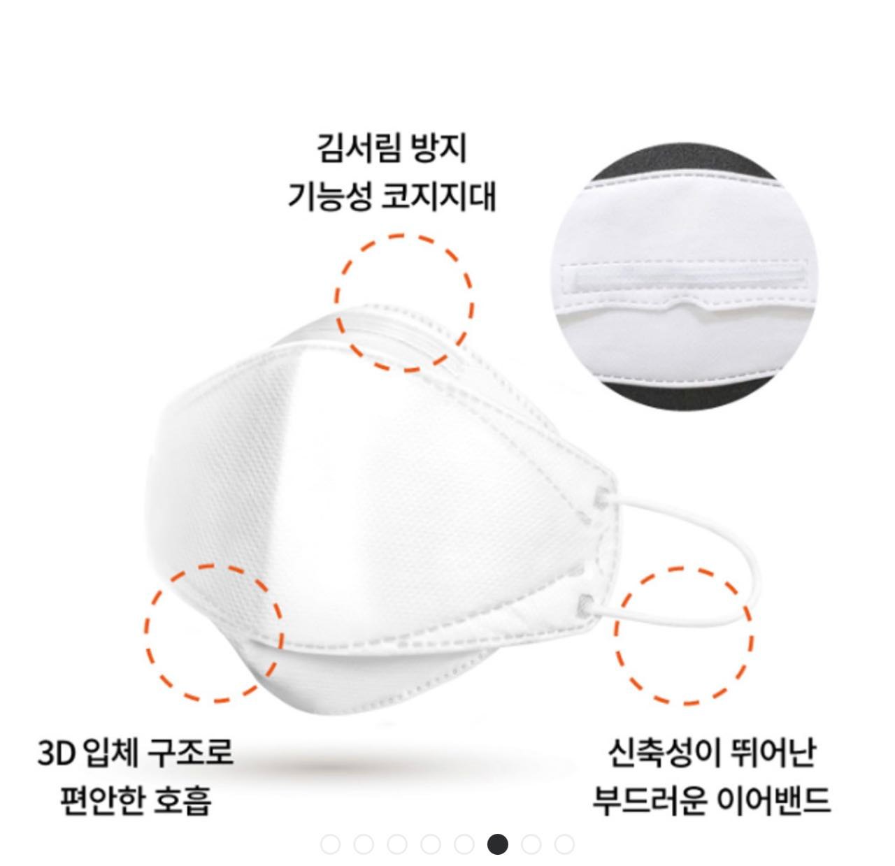 商品careM|【享贝家】（国内现货，下单后不能取消）韩国CAREM 成人KF94口罩 黑色 100片/盒 CAREM BLK-L,价格¥117,第5张图片详细描述