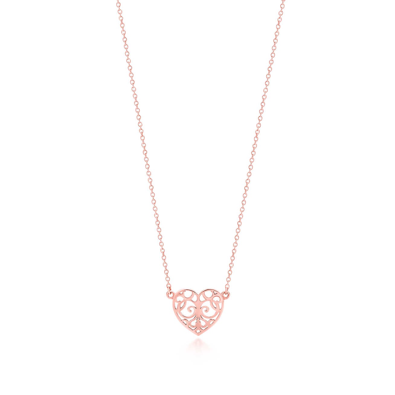 商品[国内直发] Tiffany & Co.|TIFFANY&CO.蒂芙尼RUBEDO®金属Tiffany Enchant®魔法之心18玫瑰金K金吊坠项链,价格¥3907,第1张图片详细描述