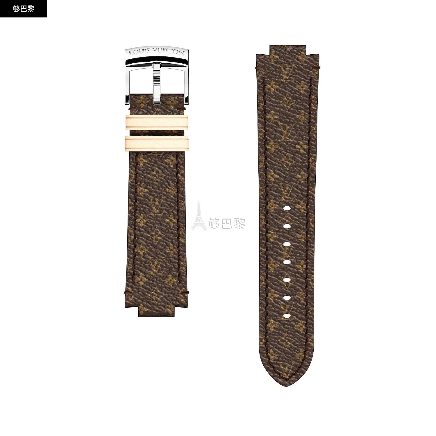 商品Louis Vuitton|【预售】 LV路易威登 24秋冬 男士 腕表带 STRAP TAMBOUR CANVAS MONOGRAM L/S R15134,价格¥3885,第2张图片详细描述