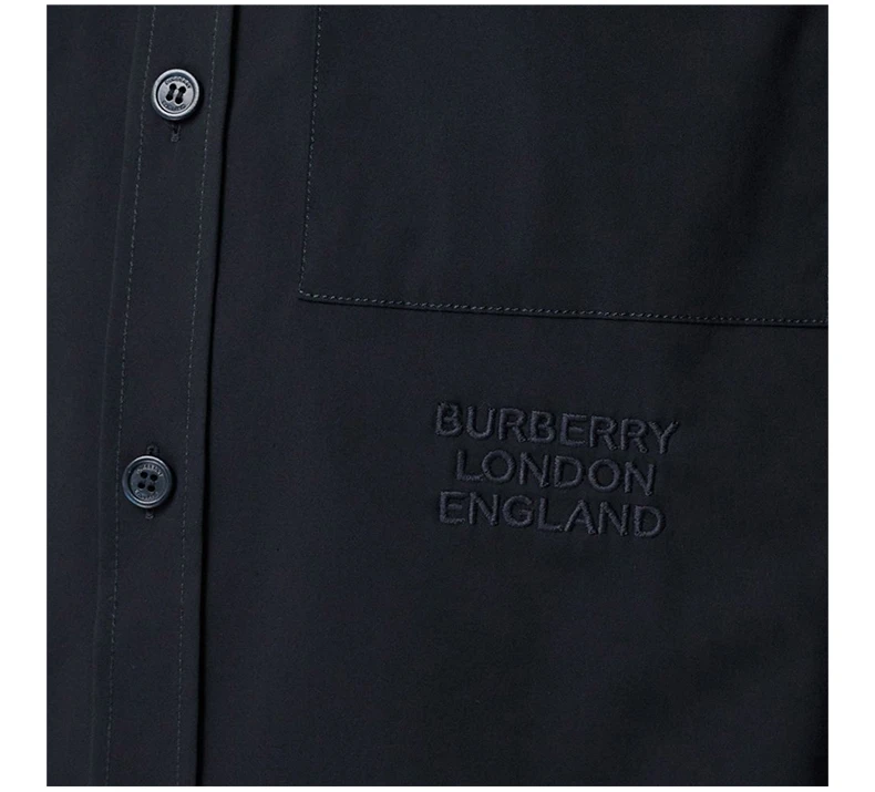 商品Burberry|BURBERRY 男士海军蓝色棉质长袖衬衫 8029074,价格¥1680,第5张图片详细描述