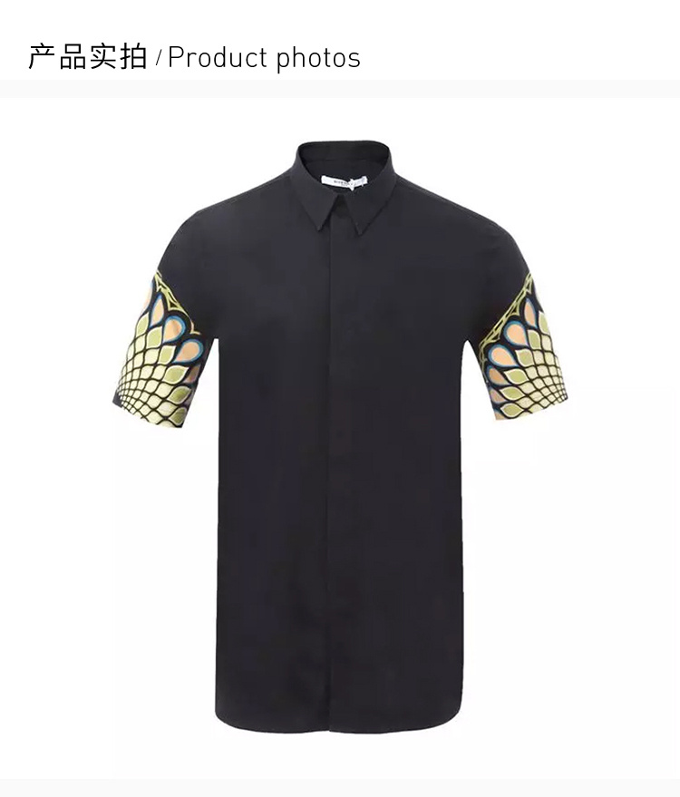 商品Givenchy|Givenchy 纪梵希 男士黑色短袖衬衫 17S6046361-001,价格¥1525,第6张图片详细描述
