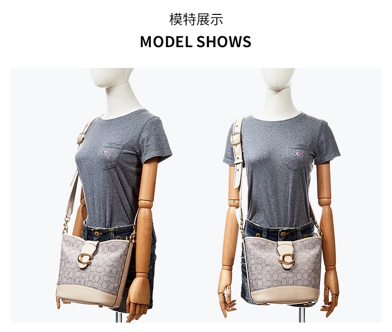 商品[国内直发] Coach|蔻驰斜挎包COACH 奢侈品女士专柜款TALI水桶包中号单肩包皮质礼物送女友 CA112 B4/BK,价格¥1248,第12张图片详细描述