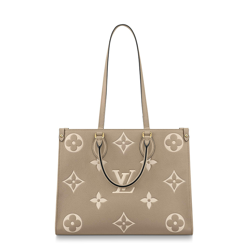 商品Louis Vuitton|预售十天 Louis Vuitton/路易威登 经典款ONTHEGO系列 女士中号大象灰/奶白色双色老花压纹粒面皮革单肩手提托特包M45494,价格¥24220,第3张图片详细描述