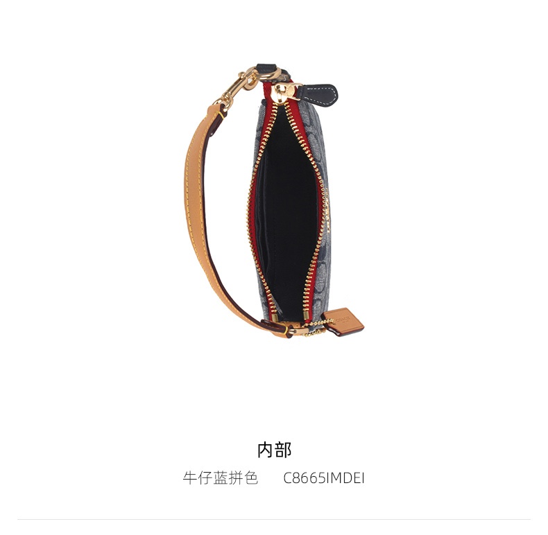 商品[国内直发] Coach|COACH 奥莱款女士牛仔布配皮单肩手提包 C8665IMDEI,价格¥1052,第5张图片详细描述