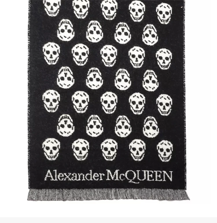 商品Alexander McQueen|ALEXANDER MCQUEEN 拼色中性围巾 624425-4200Q-1078,价格¥1147,第4张图片详细描述