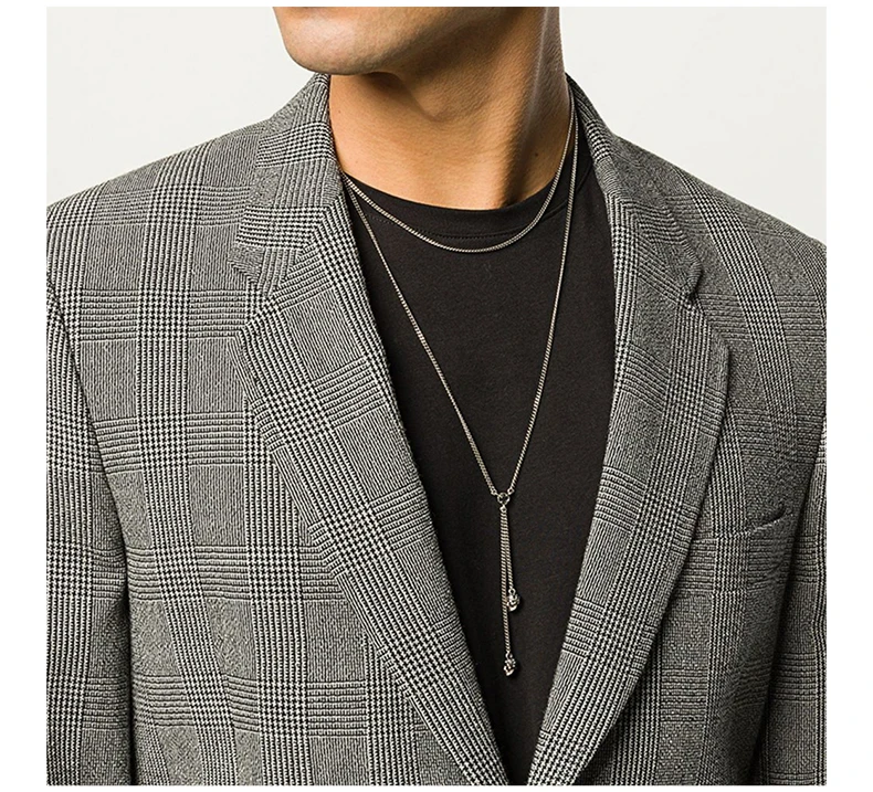 商品Alexander McQueen|ALEXANDER MCQUEEN 亚历山大·麦昆 女士银色项链 550502-J160Y-1177,价格¥2122,第5张图片详细描述