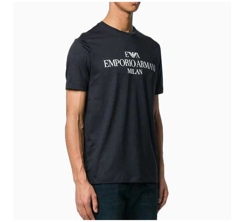 商品Emporio Armani|Emporio Armani 安普里奥 阿玛尼 男士短袖T恤深蓝色 3G1TM4-1JHRZ-0920,价格¥362,第5张图片详细描述