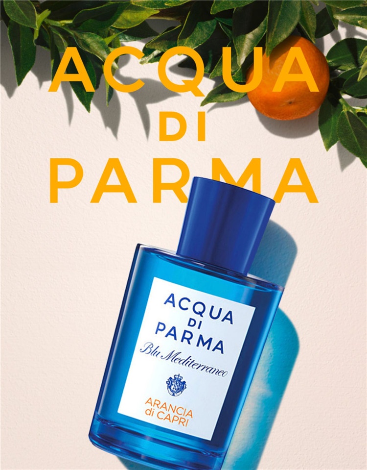 商品Acqua di Parma|帕尔玛之水蓝色地中海卡普里岛香橙女士淡香水75ml+润肤露50ml+沐浴露40ml,价格¥518,第4张图片详细描述