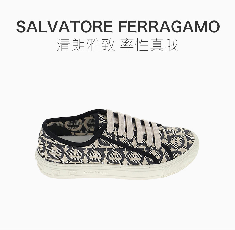 商品[国内直发] Salvatore Ferragamo|SALVATORE FERRAGAMO 菲拉格慕 女士米色运动鞋 03-5303-707040,价格¥2262,第1张图片详细描述