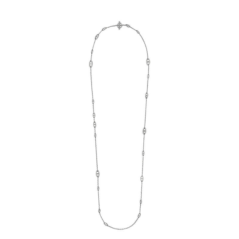 商品Hermes| HERMES/爱马仕 经典Farandole 160系列 925纯银猪鼻子长项链H104569B,价格¥11499,第3张图片详细描述