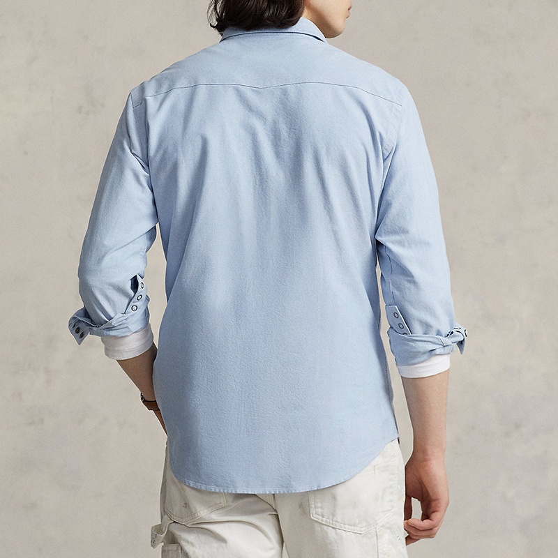 商品Ralph Lauren|拉夫劳伦 男士纯棉尖领长袖衬衫（2色可选）,价格¥1455,第3张图片详细描述
