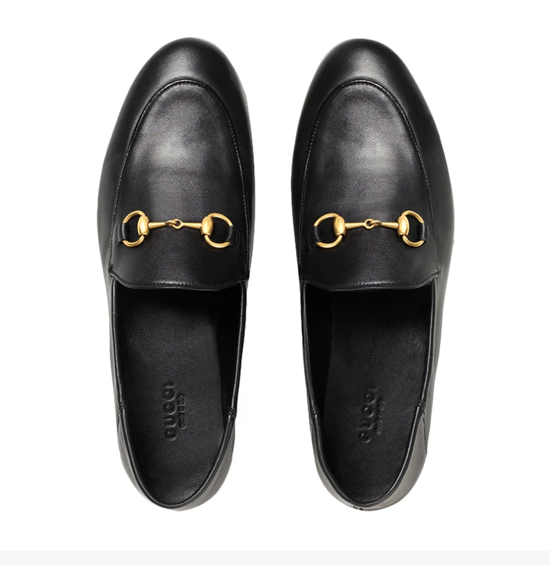 商品Gucci|【杨�幂戚薇同款】GUCCI 古驰 女士黑色皮革马衔扣乐福鞋 414998-DLC00-1000,价格¥4684,第7张图片详细描述