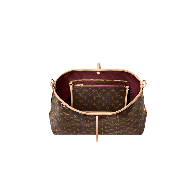 商品Louis Vuitton|路易威登 CarryAll女士中号老花交织字母帆布配皮单肩包 M46197,价格¥18248,第5张图片详细描述