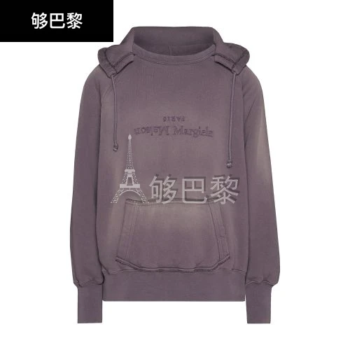 商品MAISON MARGIELA|【特惠8.7折】【预售】 女士 卫衣 反面徽标连帽运动衫  MMMPGS79PUR,价格¥11573,第2张图片详细描述