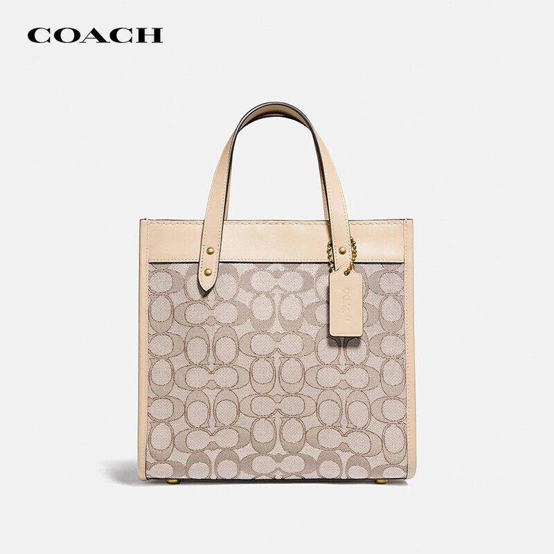 商品[国内直发] Coach|蔻驰女包COACH 奢侈品 Field系列女包专柜款包马车印花单肩斜挎手提包 拼色 C3865,价格¥798,第2张图片详细描述