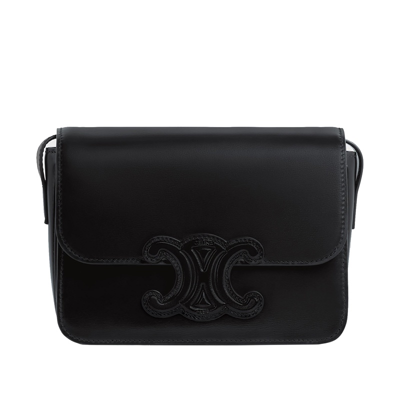 商品Celine|【包税】CELINE/赛琳 22春夏新款TEEN TRIOMPHE系列 女士黑色牛皮革黑色凯旋扣斜挎单肩包 199233BF4.38NO,价格¥24512,第3张图片详细描述