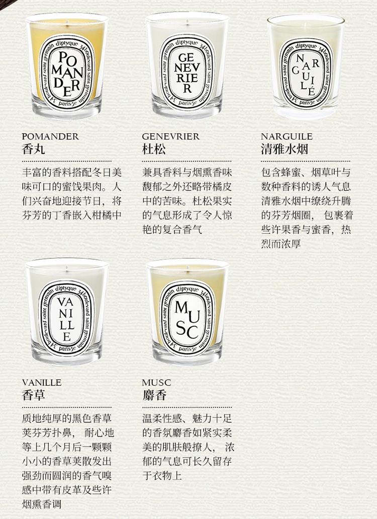 商品Diptyque|Diptyque蒂普提克香氛蜡烛70-190g,价格¥320,第12张图片详细描述