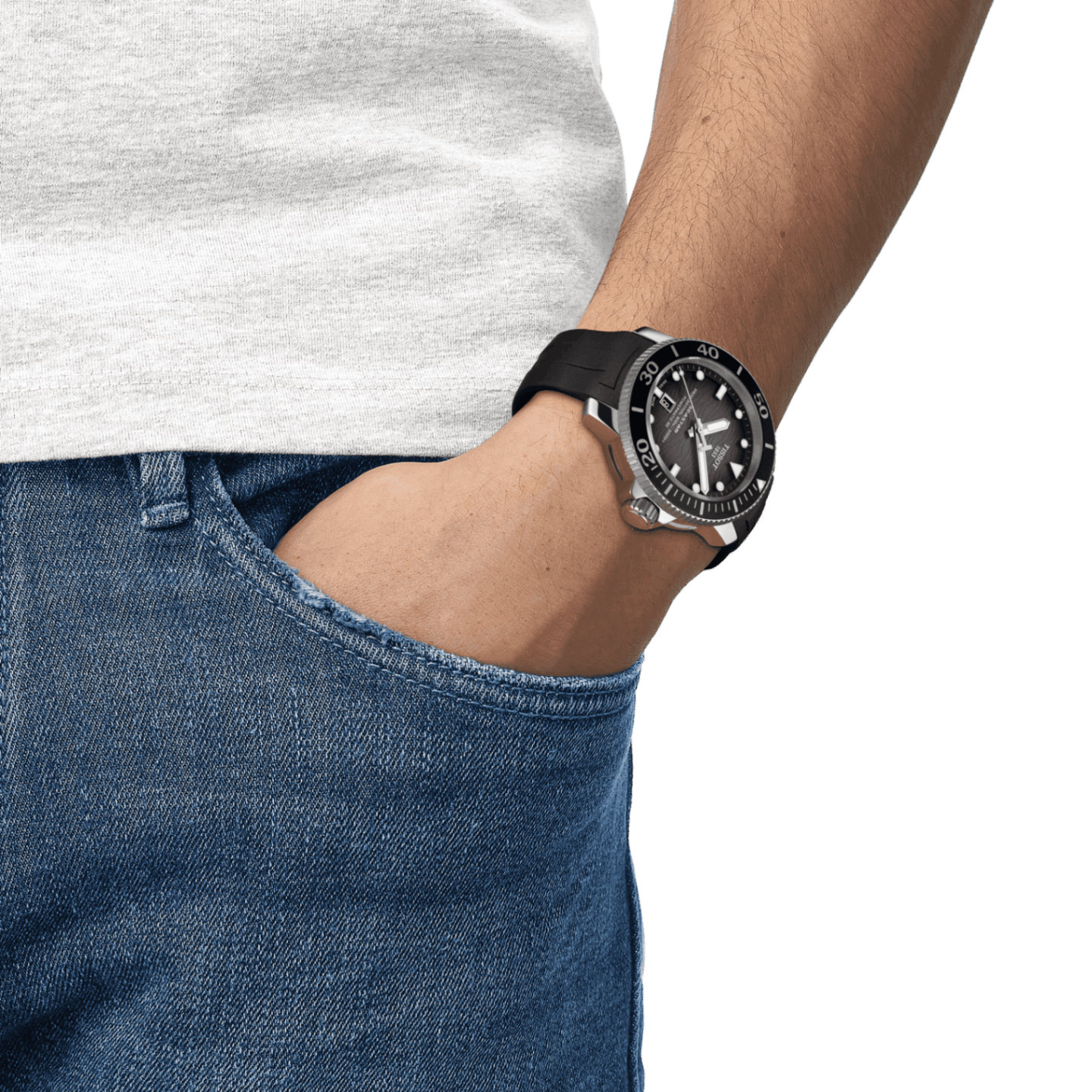 商品[国内直发] Tissot|天梭海星2000系列橡胶带80机芯机械男表T120.607.17.441.00 支持中检鉴定假一赔三,价格¥9256,第1张图片详细描述